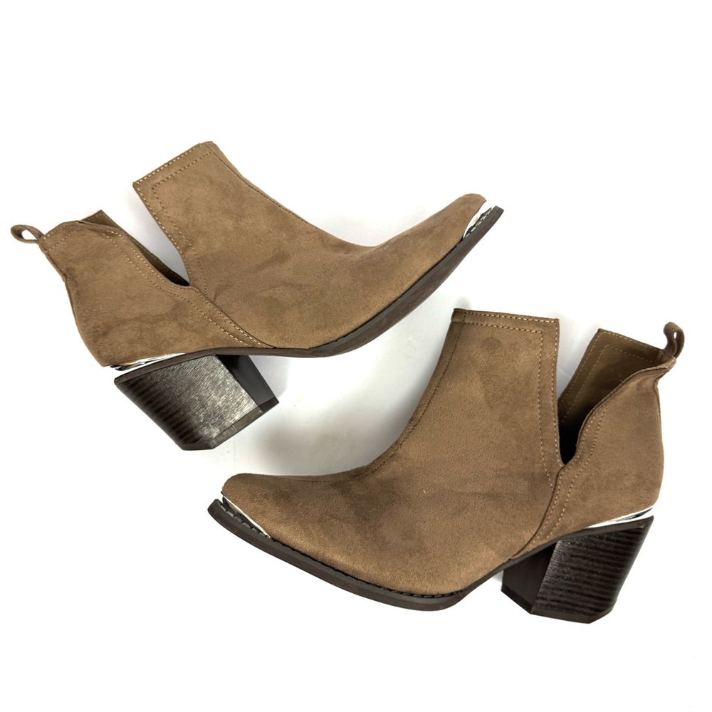 Jeffrey Campbell Cromwell Suede
Ankle Booties Brown Western Pointed
Toe Heeled 8